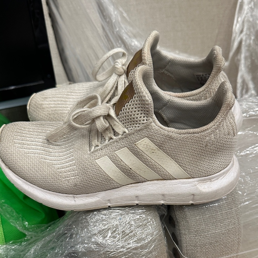 Adidas white Knit Sneakers. Used but still comfy